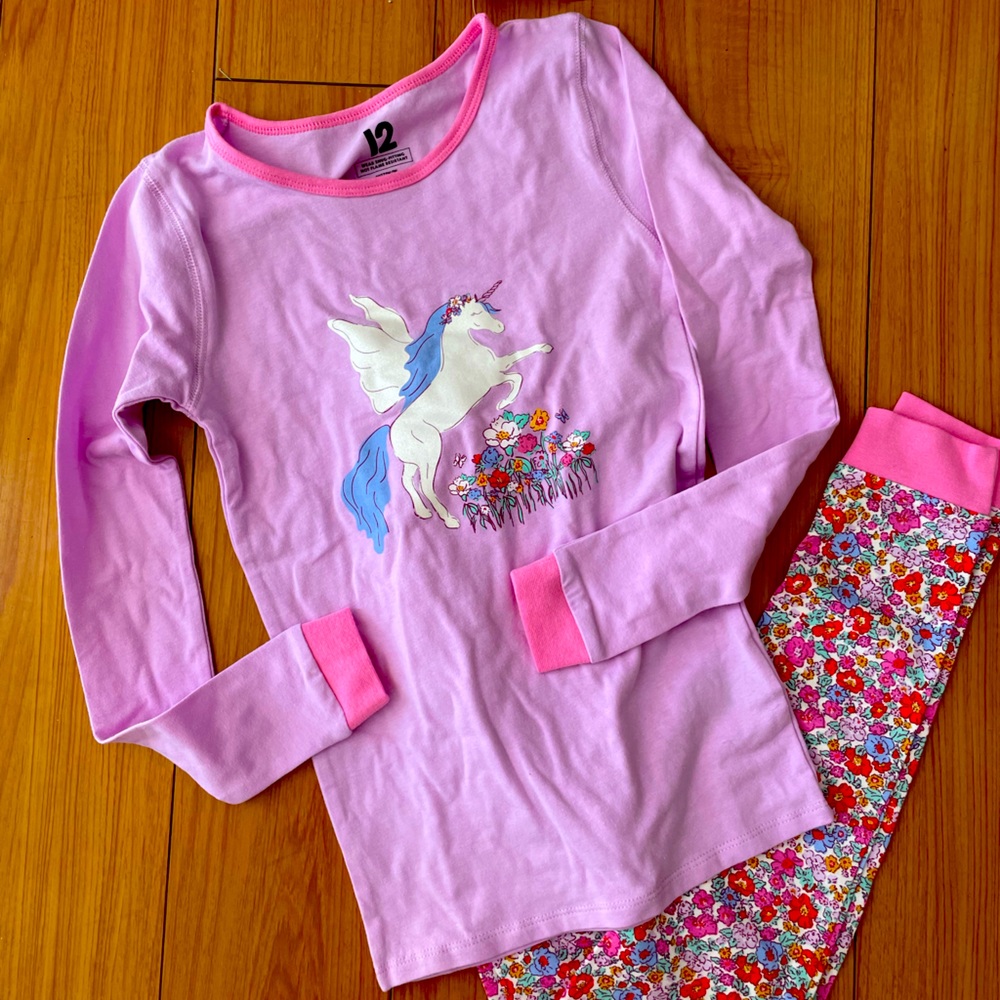 Girls pink unicorn cotton on pajamas